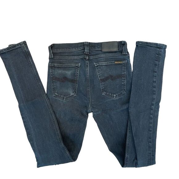 Nudie Jeans Co. Men's Skinny High Kai Org Black Denim Jeans Dark Wash 29 - Picture 2 of 11